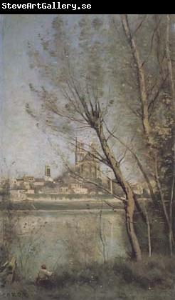 Jean Baptiste Camille  Corot La cathedrale de Mantes (mk11)